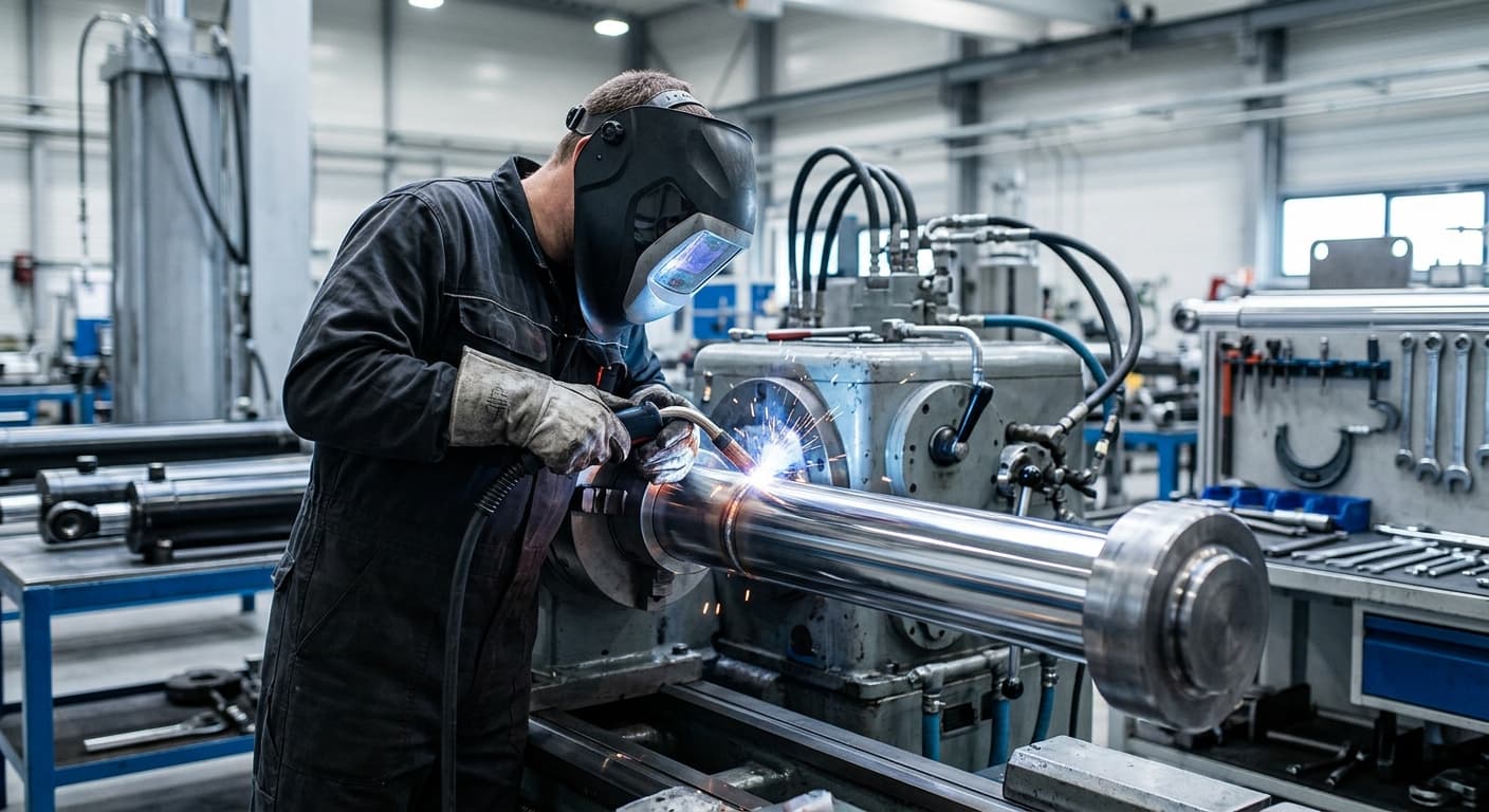 Technologia spawania i obróbki tłoczysk Cromax w produkcji siłowników